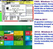 Windows 1 vs Windows 8